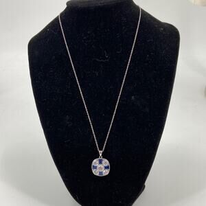 Sterling silver blue and silver necklace